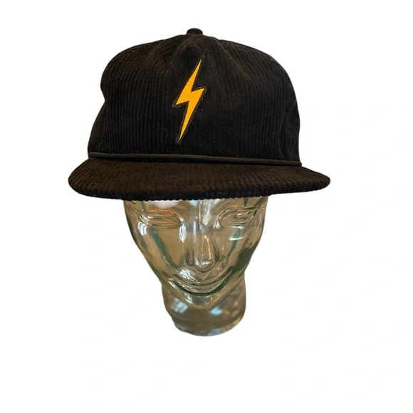 new Aviator Nation Bolt Vintage Corduroy black Trucker Hat - Picture 12 of 12